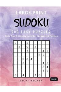 Large Print Sudoku 200 Easy Puzzles