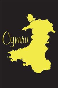 Cymru - National Colors 101 - Black and Yellow - Lined Notebook with Margins - 6X9