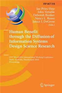 Human Benefit Through the Diffusion of Information Systems Design Science Research