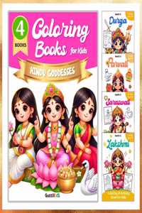 Gucci Kids Hindu Goddesses Colouring Books Set. Pack of 4 Color Books For Kids. Colouring Book For Kids 3-8 years old. Saraswati, Parvati, Durga, and Lakshmi.