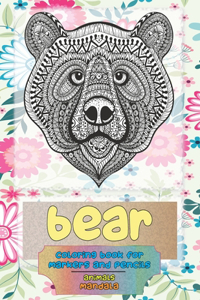 Mandala Coloring Book for Markers and Pencils - Animals - Bear