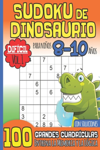 SUDOKU DE DINOSAURIO Para Niños 8-10 Años Con Soluciones