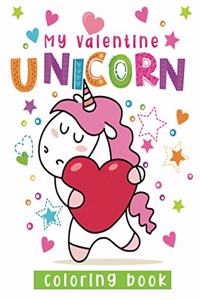my valentine unicorn coloring book