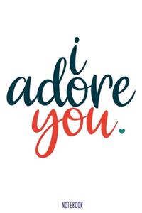 I adore you Notebook Blank Composition Book, valentines day journal, valentines Notebook Gift