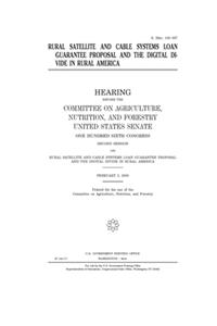 Rural satellite and cable systems loan guarantee proposal and the digital divide in rural America