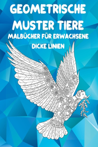 Malbücher für Erwachsene - Dicke Linien - Geometrische Muster Tiere