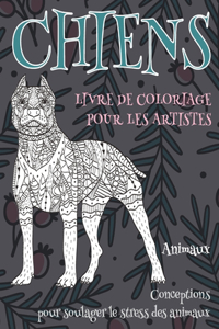 Livre de coloriage pour les artistes - Conceptions pour soulager le stress des animaux - Animaux - Chiens