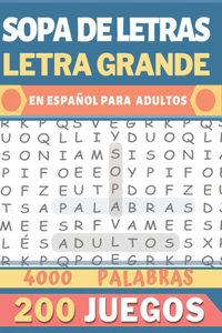 Sopa de Letras Letra Grande en Español