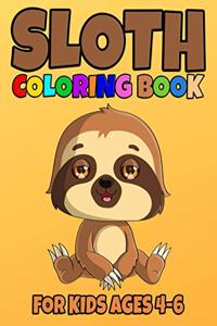 Sloth Coloring Book For Kids Ages 4-6
