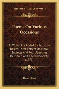 Poems on Various Occasions