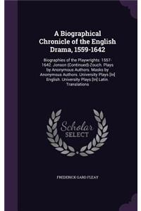 Biographical Chronicle of the English Drama, 1559-1642