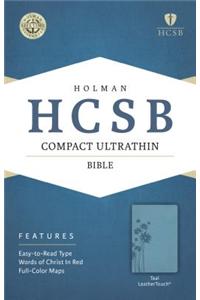 HCSB Compact Ultrathin Bible, Teal Leathertouch