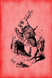 Alice in Wonderland Journal - White Rabbit (Red)