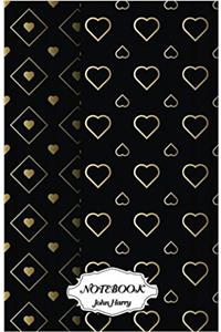 Notebook Journal Dot-grid, Graph, Lined, Blank No Lined - Golden Heart Pattern: Small Pocket Notebook Journal Diary