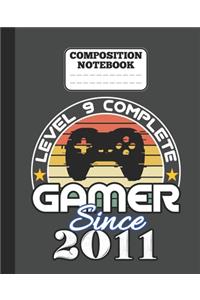 Composition Notebook - Level 9 complete Gamer Since 2011