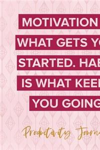 Motivation Is What Gets You Started. Habit Is What Keeps ou Going. Productivity Journal.