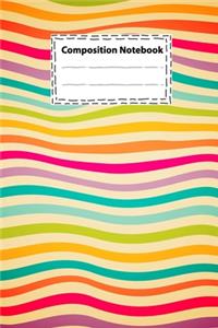 Composition notebook Vintage Rainbow Colorful Striped for Teachers School and College