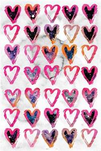 Hearts Watercolor Pink Pattern