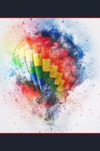 Colorful Balloon - Lined Notebook with Dark Gray Border on Cover