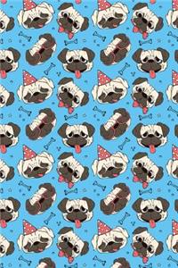 Bullet Journal Notebook Funny Pugs Pattern 1