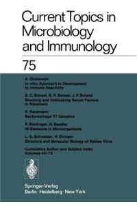 Current Topics in Microbiology and Immunology / Ergebnisse Der Microbiologie Und Immunitätsforschung