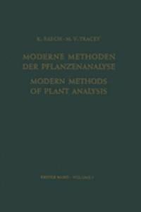 Modern Methods of Plant Analysis/Moderne Methoden Der Pflanzenanalyse