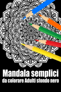 Mandala semplici da colorare adulti sfondo nero