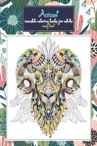 Mandala Coloring Books for Adults Easy Level - Animal