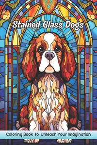 Stained Glass Dogs Coloring Book