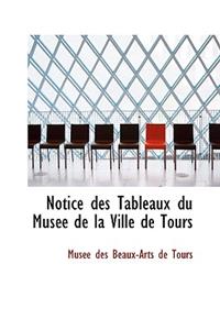 Notice Des Tableaux Du Musace de La Ville de Tours