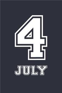 Fourth of July Notebook - 'July 4th' - Funny Gift for 4th Of July - Patriotic Journal