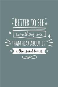 Better to See Something Once than Hear about it a Thousand Times