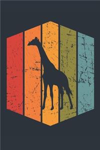 Retro Giraffe Notebook - Gift for Giraffe Lovers - Vintage Giraffe Journal - Giraffe Diary for Boys and Girls