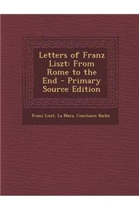 Letters of Franz Liszt