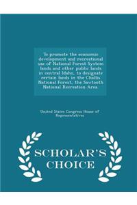 To Promote the Economic Development and Recreational Use of National Forest System Lands and Other Public Lands in Central Idaho, to Designate Certain Lands in the Challis National Forest, the Sawtooth National Recreation Area. - Scholar's Choice E