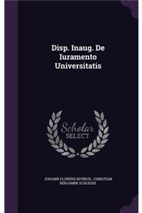 Disp. Inaug. de Iuramento Universitatis