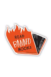 Banned Books (flames) Sticker