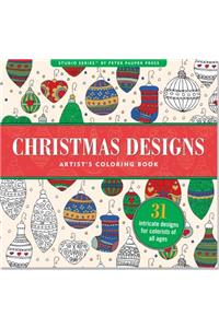 Christmas Designs Artist's Coloring Book (31 Stress-Relieving Designs)