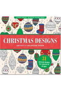 Christmas Designs Artist's Coloring Book (31 Stress-Relieving Designs)