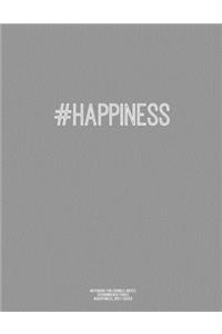 Notebook for Cornell Notes, 120 Numbered Pages, #HAPPINESS, Grey Cover: For Taking Cornell Notes, Personal Index, 8.5"x11", Hashtag Series, Genius Edition