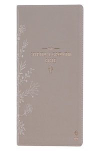 Spiritual Growth Bible, Study Bible, NLT - New Living Translation Holy Bible, Faux Leather, Taupe Embroidred Floral