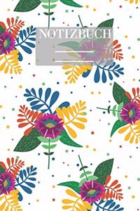 Notizbuch Garten Muster Pattern Pflanzen Blumen Pflanze Flower Blüte Bunt