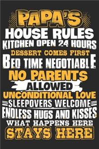 papa's house rules kitchen open 24 hours dessert comes first bed time negotiable no parents allowed unconditional love sleepovers welcomes endless hu