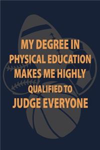 My Degree in Physical Education makes me highly qualified to judge Everyone