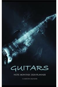 Guitars Note Monthly 2020 Planner 12 Month Calendar