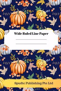 Fall and Thanksgiving Theme Wide Ruled Line Paper