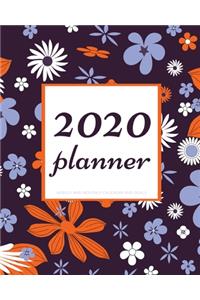 2020 Planner Weekly and Monthly Calendar and Goals