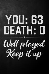 You 63 Death 0 Well Played Keep It Up