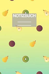 Notizbuch A5 Muster Kiwi Birne