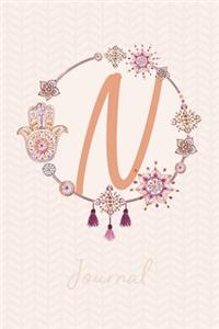 Beautiful Bohemian Style Journal with Initial